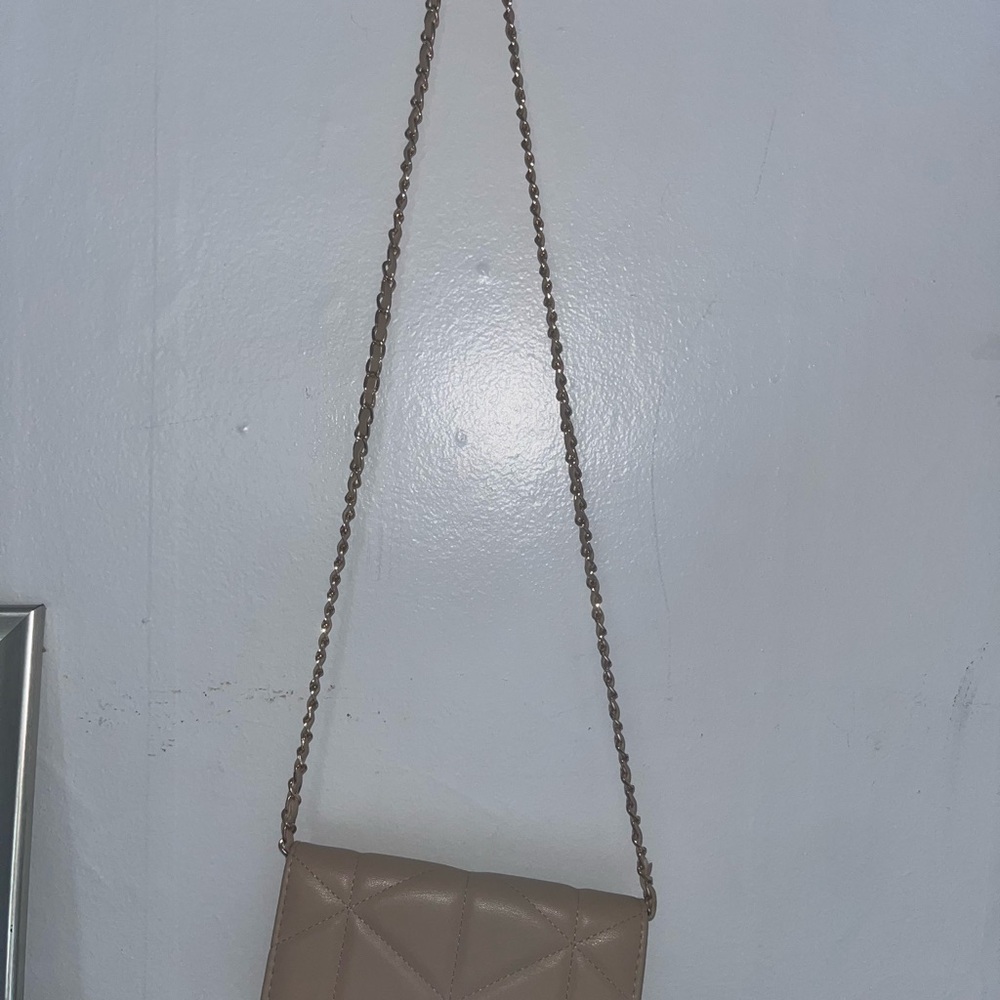 Bebe Tan Crossbody Bag with Sleek Structured Design